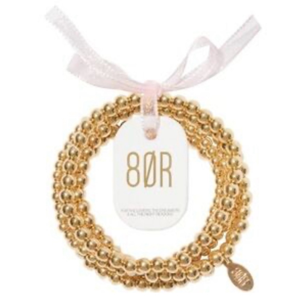 🌙 C663 - 80R (8 Other Reasons) Set of 5 Beaded 18K gold plated Bracelets